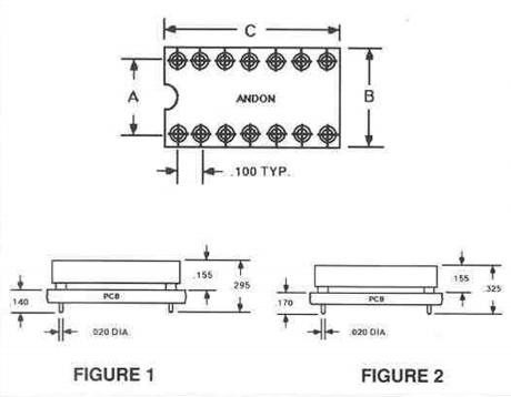 ANDON 200℃封閉框架ICDIP插座，不帶支架